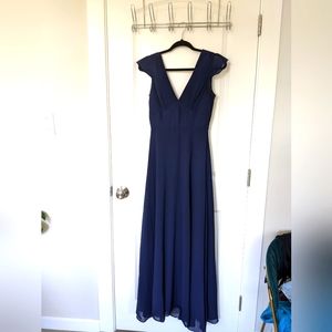 Minuet Navy Floor Length Gown